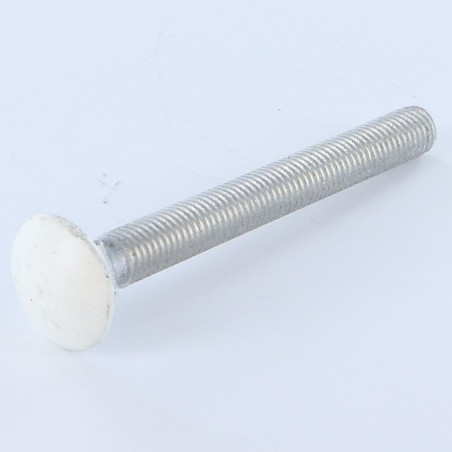 1 x Carriage Bolt M7X40 Pitch 100 Full Thread Aluminium Ral9016/Traffic Signalisation 80%B