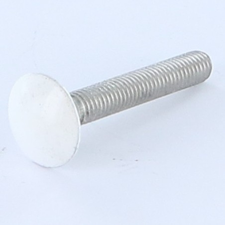 1 x Carriage Bolt M7X40 Pitch 100 Full Thread Aluminium Ral9016/Traffic Signalisation 80%B