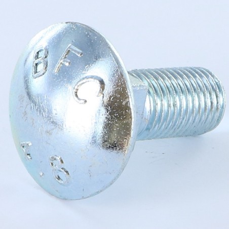 1 x Carriage Bolt M16X50 Full Thread Class 8.8 Zinc Plated