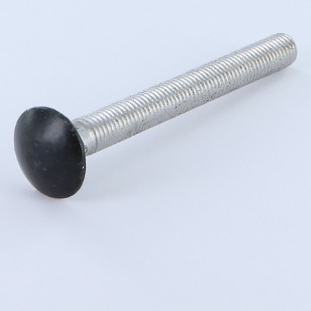 1 x Carriage Bolt M6X50 Full Thread Aluminium Painted Black Ral9005/Jet Black