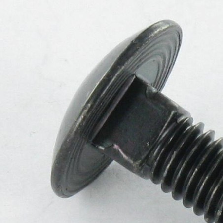 1 x Carriage Bolt M8X140 Full Thread Black Zinc Plated