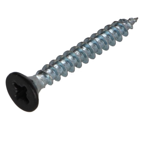 1 x Chipboard Screw Countersunk Head Pozi PZ2 4.5X35 Full Thread Zinc Plated Ral9004/Signal Black 30% BRI