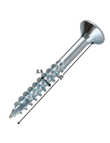 1 x Chipboard Screw Tekor Countersunk Head With...