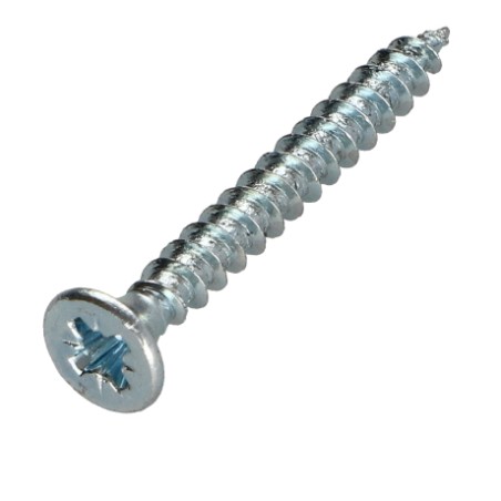 1 x Chipboard Screw Countersunk Head Pozi PZ2 4X30 Full Thread Zinc Plated