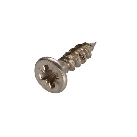 1 x Chipboard Screw Countersunk Head Pozi PZ2 4X16 Full Thread Plain Chromed