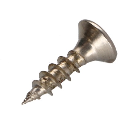 1 x Chipboard Screw Countersunk Head Pozi PZ2 4X16 Full Thread Plain Chromed