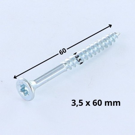 1 x Chipboard Screw Countersunk Head T15 3.5X60 Thread Length: 36 Zinc Plated