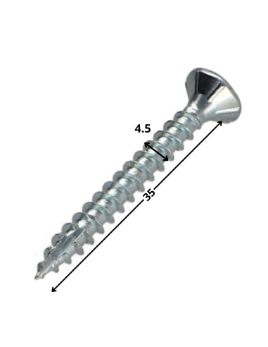 1 x Chipboard Screw Tekor Countersunk Head With...