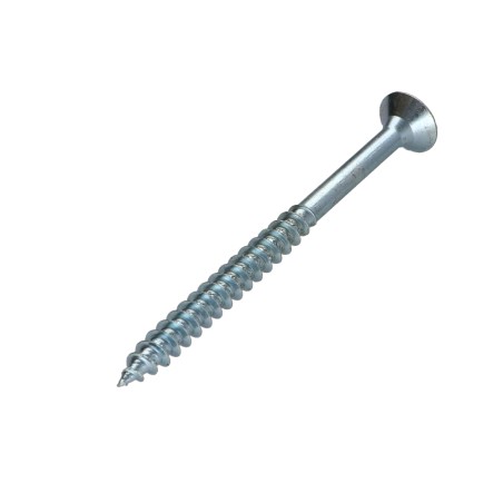 1 x Chipboard Screw Countersunk Head Pozi PZ2 5X90 Partial Thread Zinc Plated