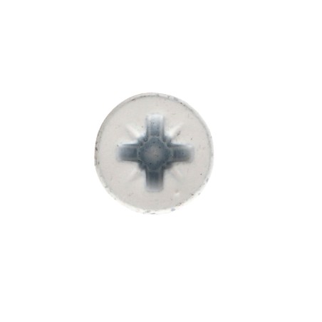 1 x Chipboard Screw Countersunk Head Pozi PZ2 4X30 Full Thread Zinc Plated Painted White Ral9016/Traffic Signalisation