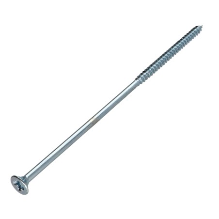 1 x Chipboard Screw Countersunk Head Pozi PZ3 6X200 Partial Thread Zinc Plated