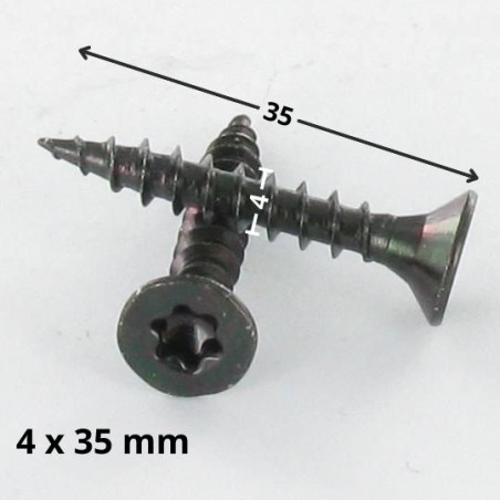 1 x Chipboard Screw Countersunk Head T20 4X35 Black Zinc Plated