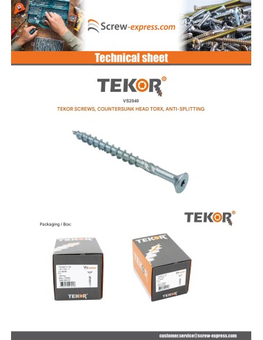 1 x Framing screws TEKOR Countersunk Head With...