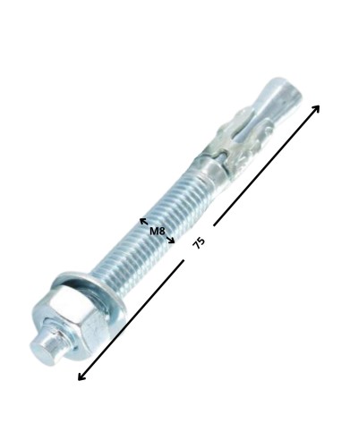 1 x Stud Anchor M8X75 Zinc Plated