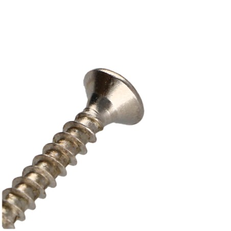 1 x Chipboard Screw Countersunk Head Pozi PZ2 4X30 Full Thread Nickel Plated