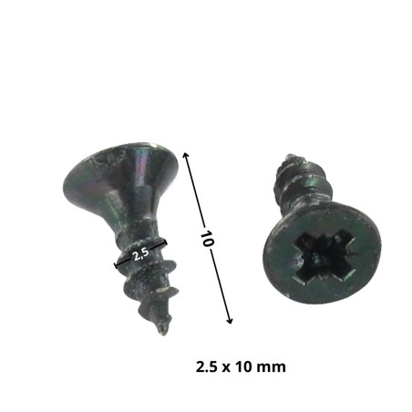 1 x Chipboard Screw Countersunk Head Pozi PZ1 2.5X10 Full Thread Black Zinc Plated micro screw