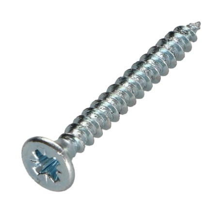 1 x Chipboard Screw Countersunk Head Pozi PZ2 4X50 Full Thread Zinc Plated 240 Hour Salt Spray Without Red Rust
