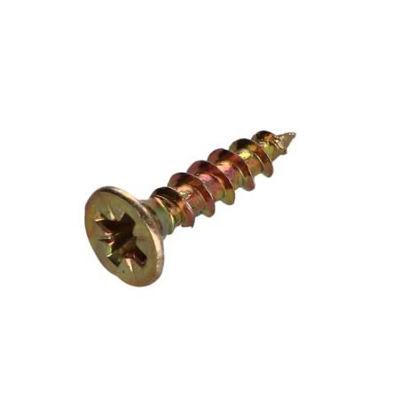 1 x Chipboard Screw Countersunk Head Pozi PZ2 3.5X12 Full Thread Yellow Zinc