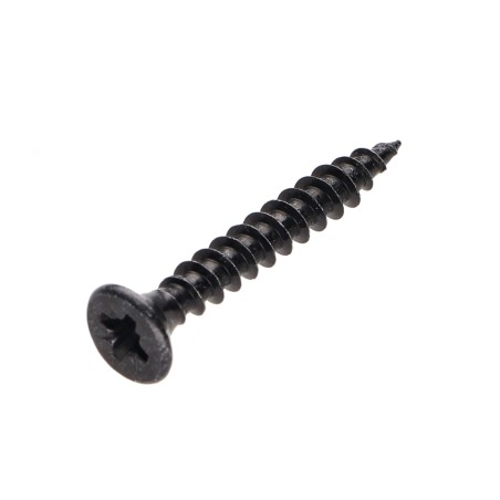1 x Chipboard Screw Countersunk Head Pozi PZ2 5X30 Full Thread Black Zinc Plated