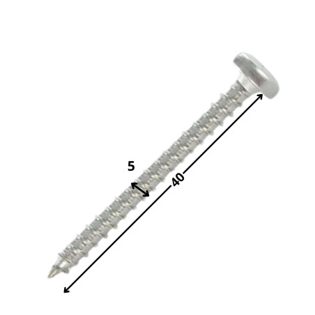 1 x Chipboard Screw Round Head 5X40 T25 Zinc Plated