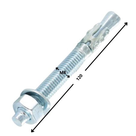 1 x Stud Anchor M8X120 Zinc Plated