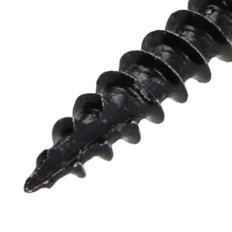 1 x Chipboard Screw Countersunk Head T20 4X30 Full Thread Black Zinc Plated