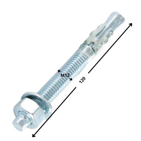 1 x Stud Anchor M12X120 Zinc Plated