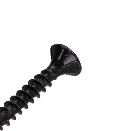 1 x Chipboard Screw Tekor Countersunk Head With Serration 4.5X30 T25 Black Zinc Plated Full Thread cut Type 17 Drilling