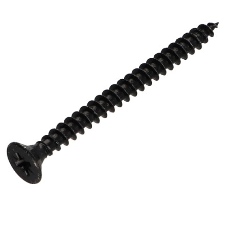 1 x Chipboard Screw Countersunk Head Pozi PZ3 6X60 Full Thread Black Zinc Plated