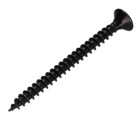 1 x Chipboard Screw Countersunk Head Pozi PZ3 6X60 Full Thread Black Zinc Plated