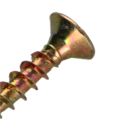 1 x Chipboard Screw Countersunk Head Pozi PZ3 6X25 Full Thread Yellow Zinc