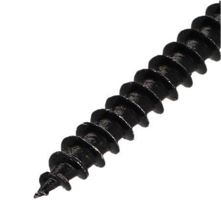 1 x Chipboard Screw Countersunk Head Pozi PZ3 6X60 Full Thread Black Zinc Plated