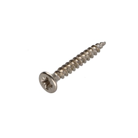 1 x Chipboard Screw Countersunk Head Pozi PZ2 5X30 Full Thread Nickel Plated