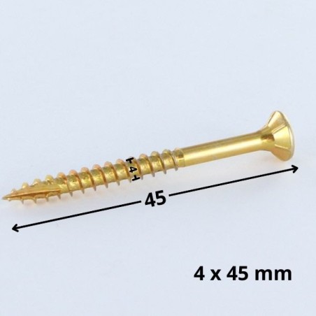 1 x Chipboard Screw Tekor Countersunk Head With Serration 4X45 Thread Length: 27 T20 ZBCR3+ cut Type 17 Drilling Point