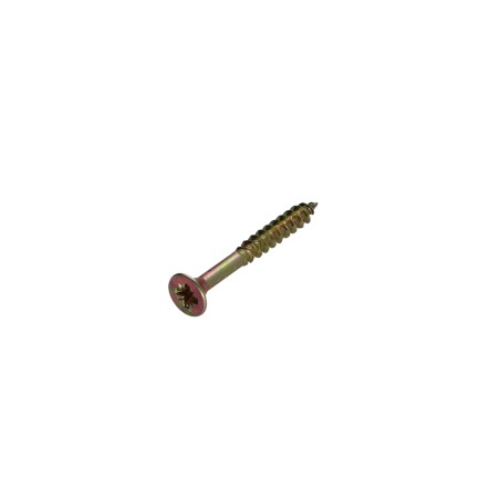 1 x Chipboard Screw Countersunk Head Pozi PZ2 4X35 Partial Thread Yellow Zinc