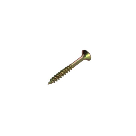 1 x Chipboard Screw Countersunk Head Pozi PZ2 4X35 Partial Thread Yellow Zinc
