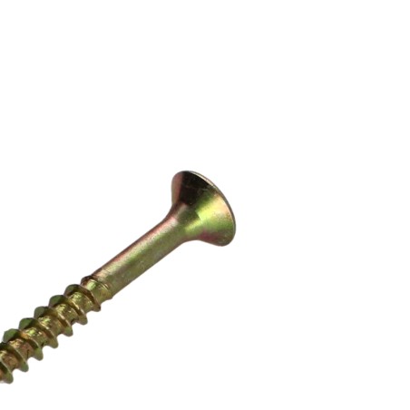 1 x Chipboard Screw Countersunk Head Pozi PZ2 4X35 Partial Thread Yellow Zinc