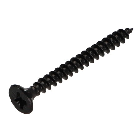 1 x Chipboard Screw Countersunk Head Pozi PZ2 5X40 Full Thread Black Zinc Plated