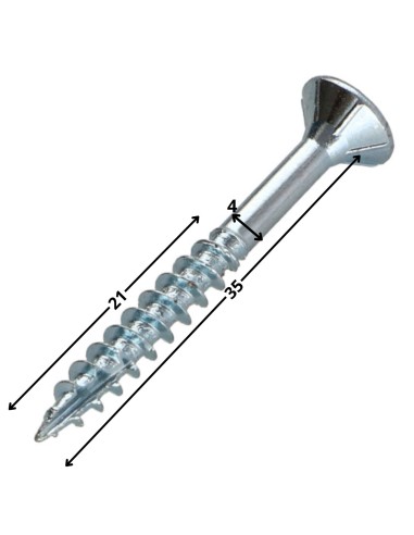 1 x Chipboard Screw Tekor Countersunk Head With...