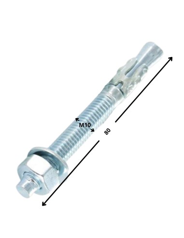 1 x Stud Anchor M10X80 Zinc Plated