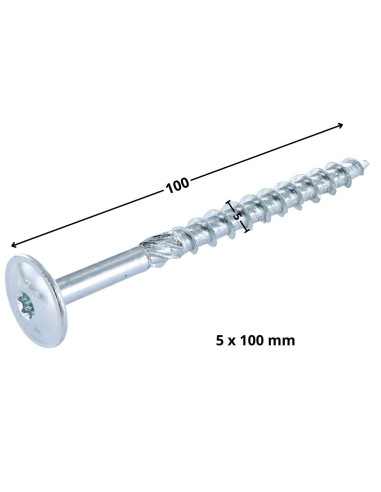 1 x Chipboard Screw Disc Head Screw T25 5X100...