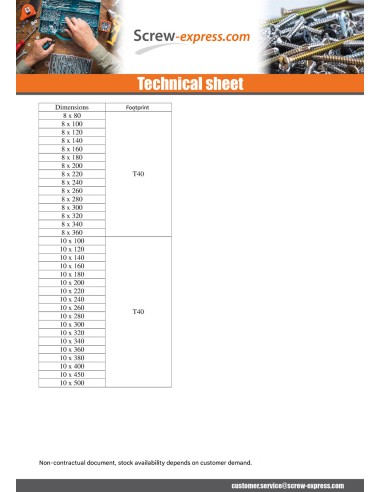 1 x Chipboard Screw Disc Head Screw T25 5X100...