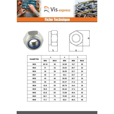 1 x Lock nut M8 Stainless Steel A4