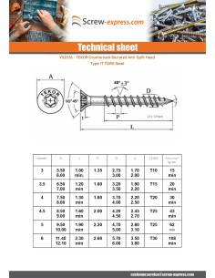 Chipboard Screw Tekor Countersunk Head With Serration T30... 2