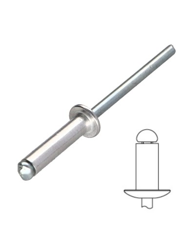 1 x Blind rivets Aluminium Stahlgewinde 4X10...