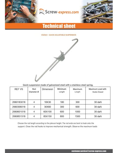 1 x Suspension Adjustment fast 60X100