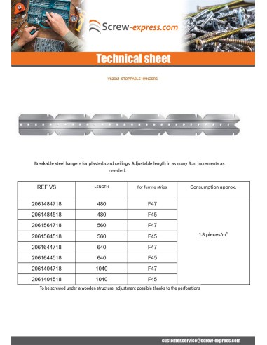 1 x Suspension Secable 480 for F45 fur
