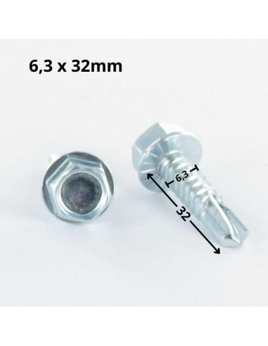 1 x Self Drilling Hexagonal Head 6.3X32 Sheet...