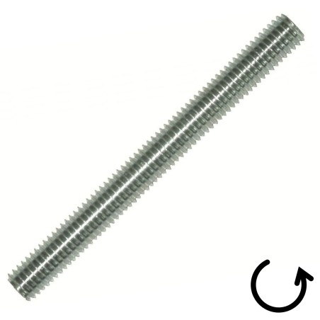 1 x Threaded Rod M5 Length 1 Meter Pitch Left Stainless Steel A2