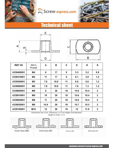 1 x Cylindrical Welding Nut M8 26X18 height 11...